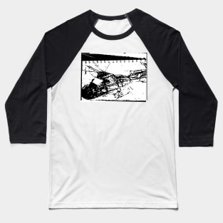 Helicopter Sketch Baseball T-Shirt
